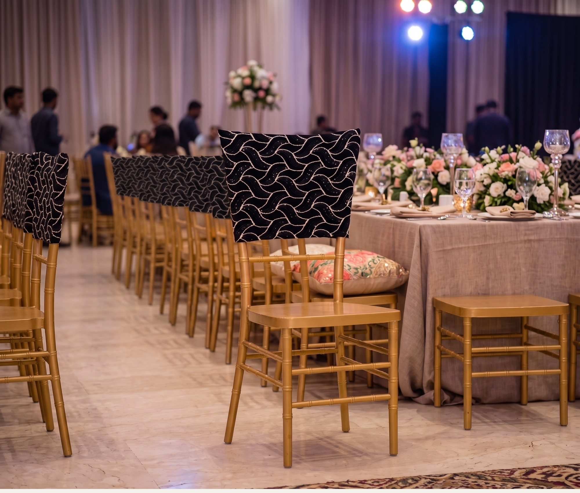 Wave Sequin Chair Cover